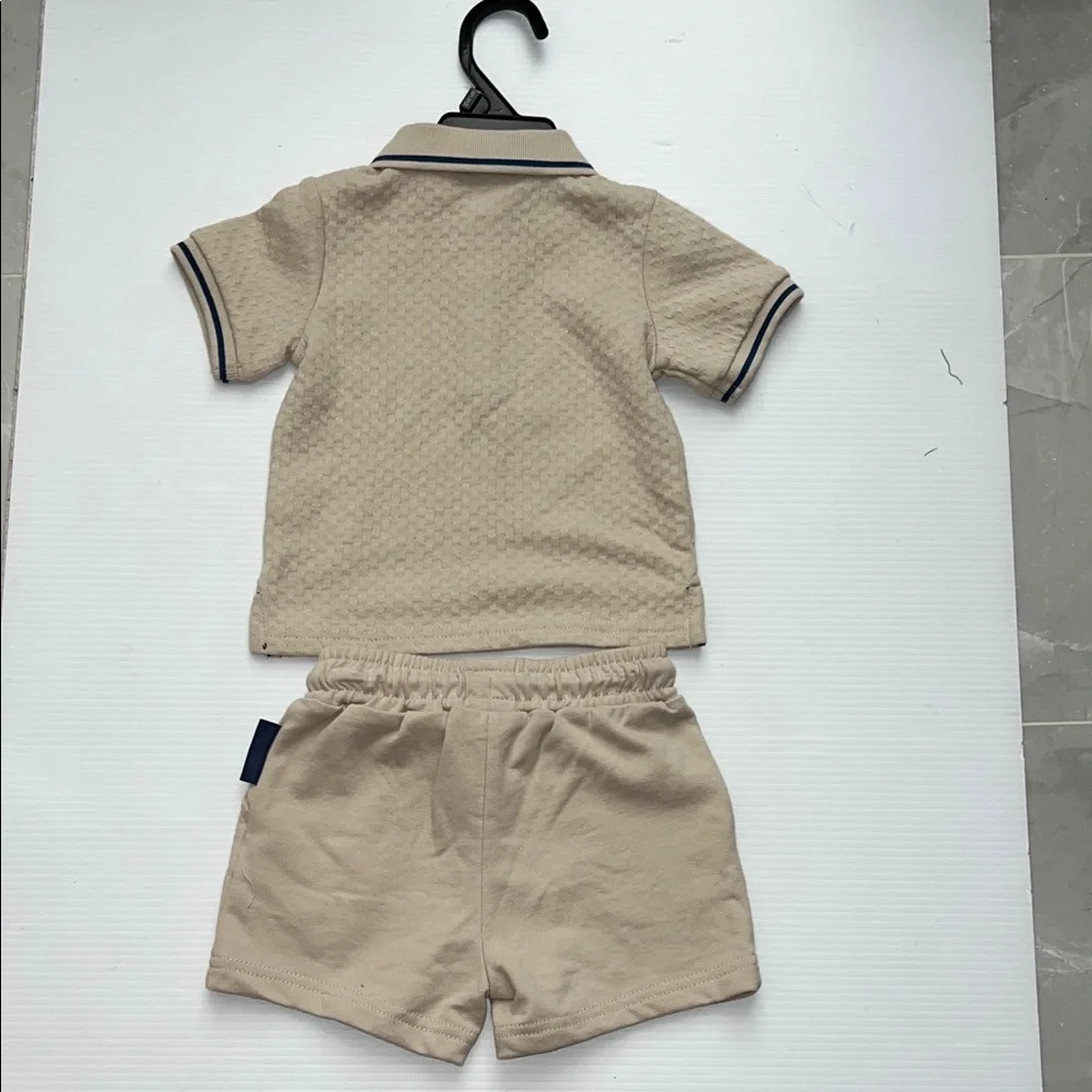 NWT Baker by Ted Baker Tan Kids Polo and Shorts Set 6-9 months